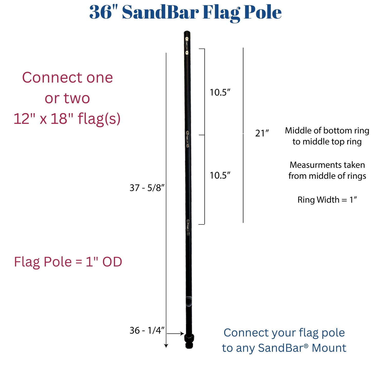36" SandBar® Flag Pole