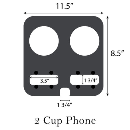 2 Cup Phone Holder